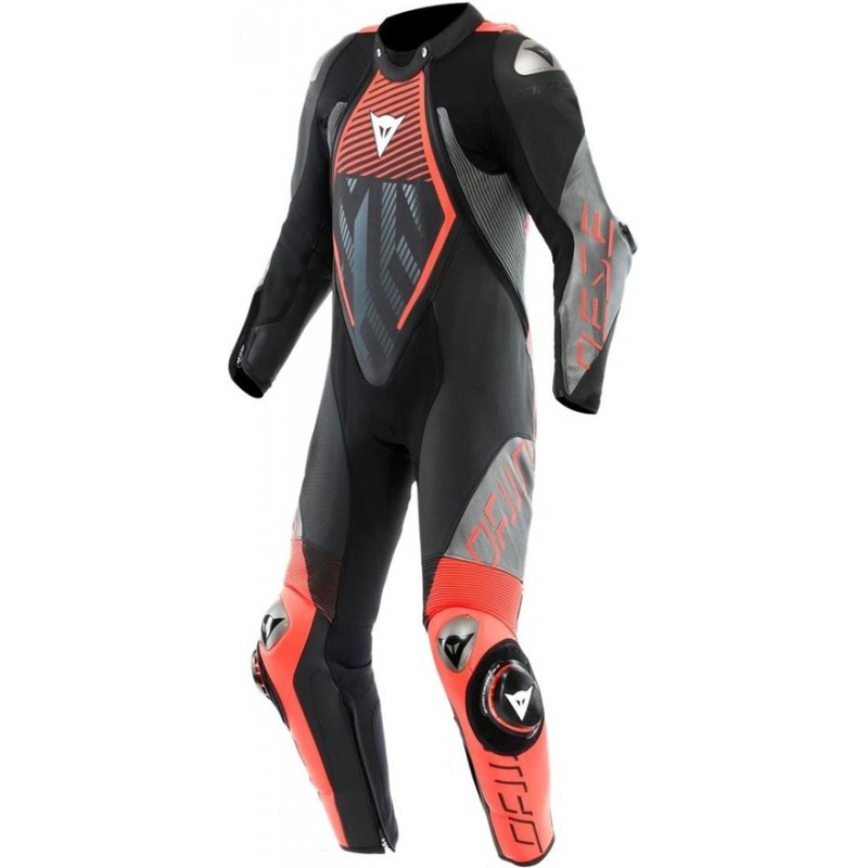 DAINESE Audax D-Zip 1PC Black / Red-Fluo / Anthracite