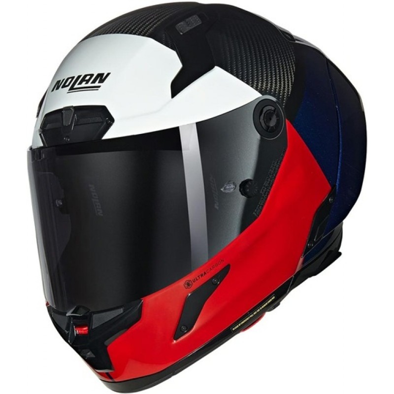 NOLAN X-804 RS Ultra Carbon Blocco Carbon / Visceral Red / Deep Blue / White