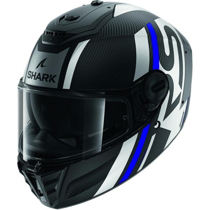 SHARK Spartan RS Carbon Shawn Mat Carbon / Blue / Silver